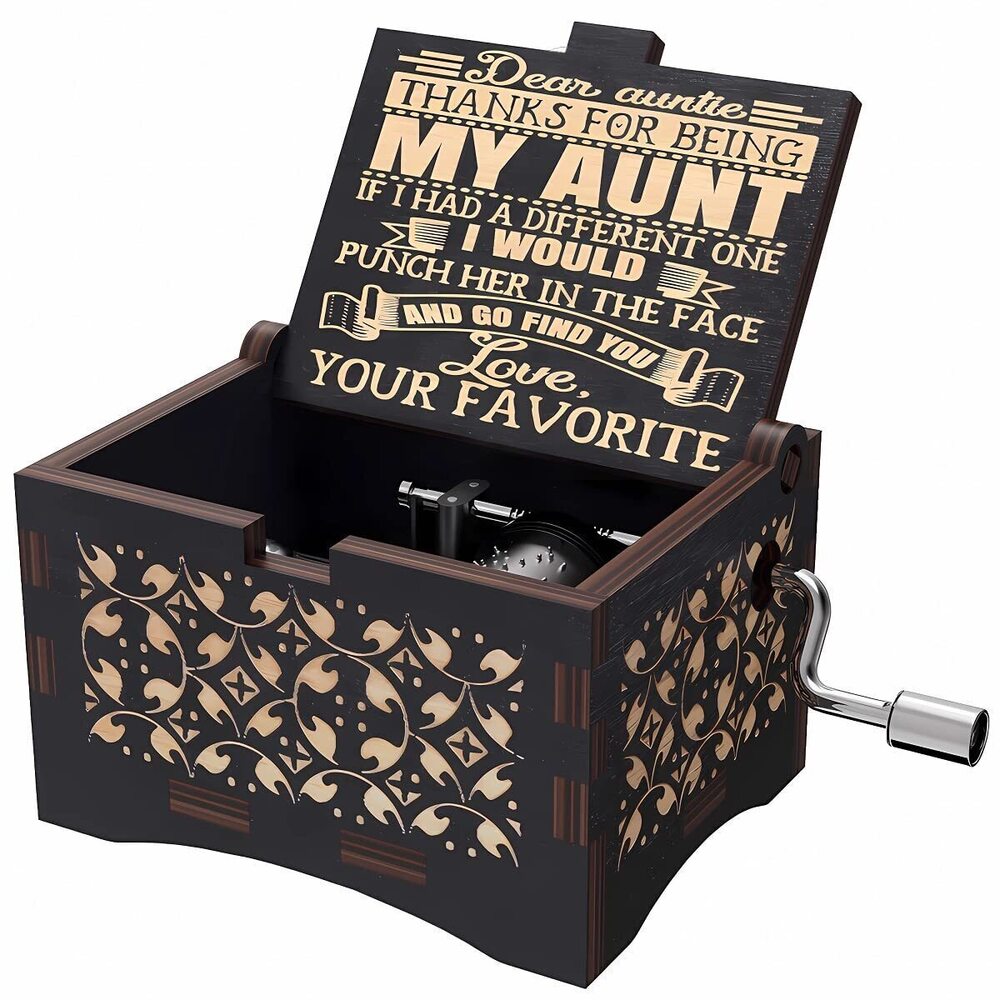 7360 Aunt/Auntie Gifts from Niece/Nephew Personalize Engraved Music Box